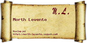 Morth Levente névjegykártya